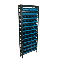 Estante de aço com gavetas plásticas